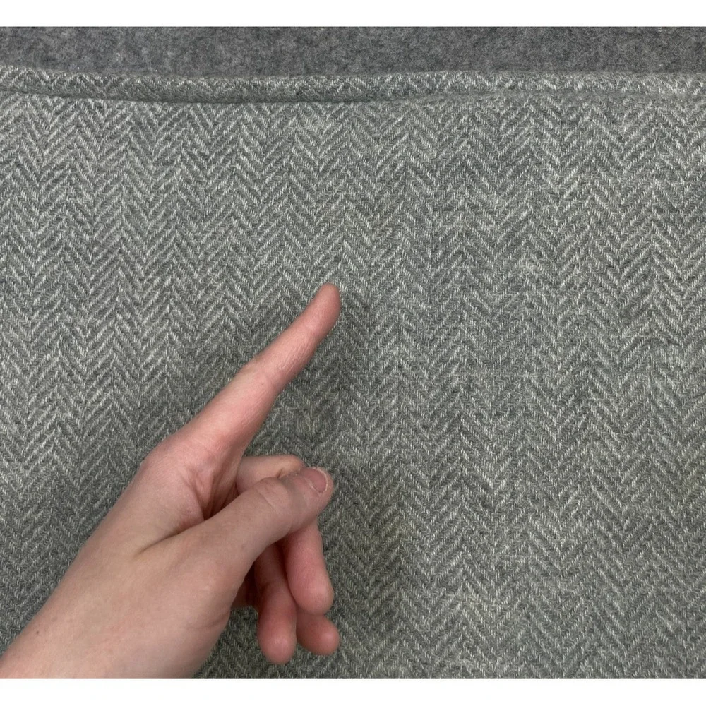 Ralph Lauren Wool Cashmere Herringbone Pillow Cover Gray 20x15